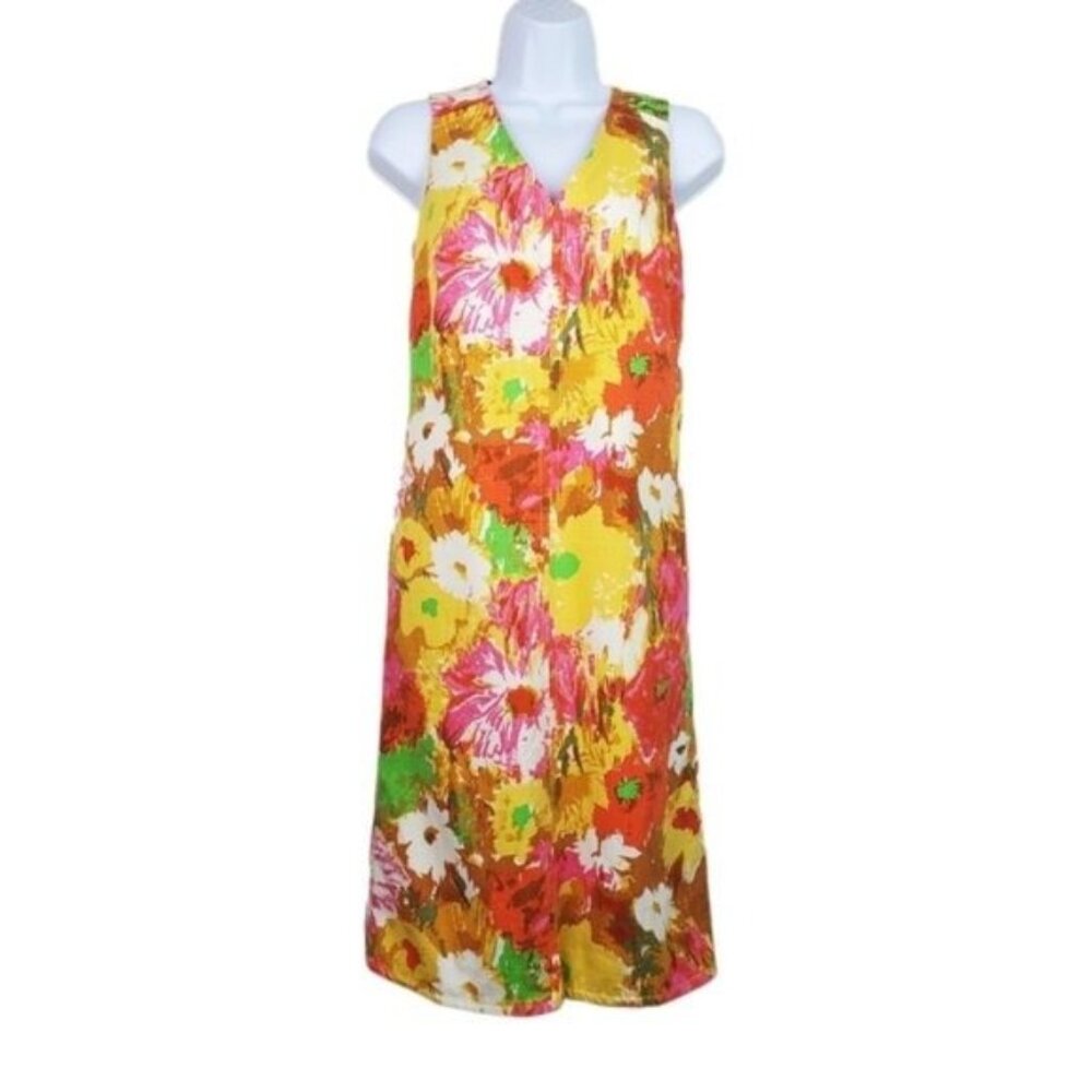 Talbots Womens Peyton Sleeveless Painted Floral Print Sheath Dress Size 4 NWT